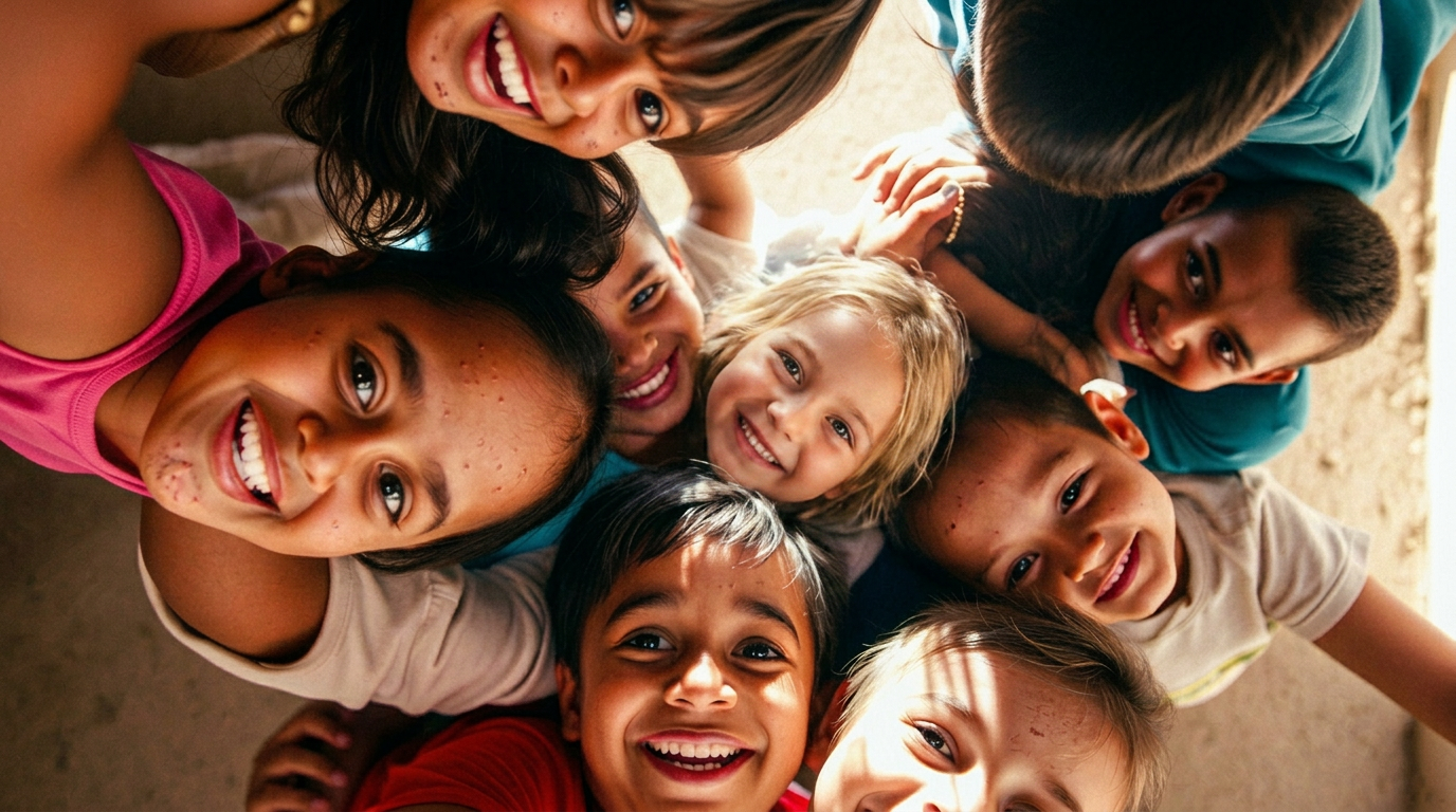 Smiling children supported by Wildcard Foundation